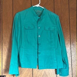 Turquoise short jacket, petite 10